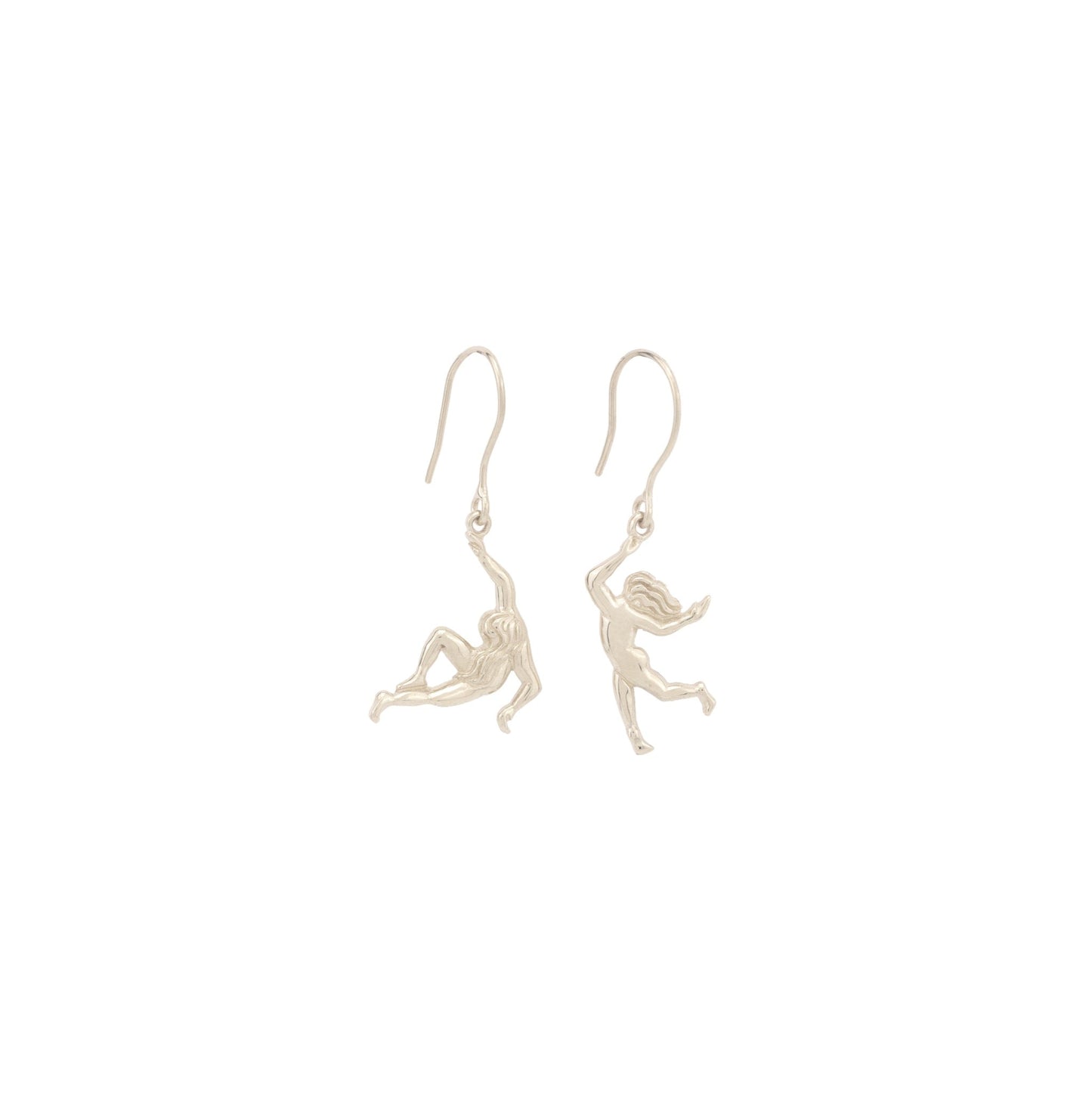 Female Dancing Figures Silver Earrings - Hunt Of Hounds