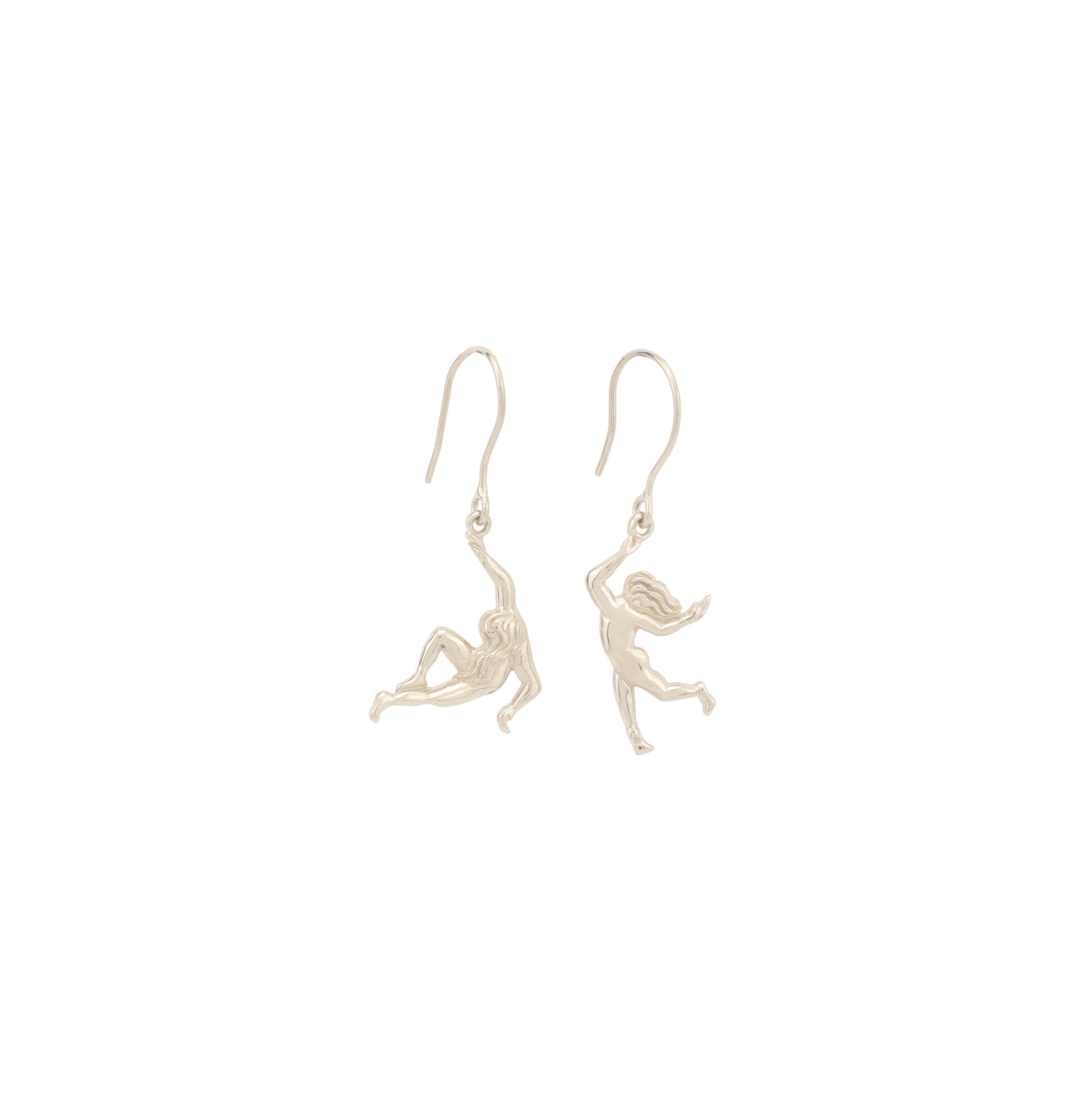 Female Dancing Figures Silver Earrings - Hunt Of Hounds