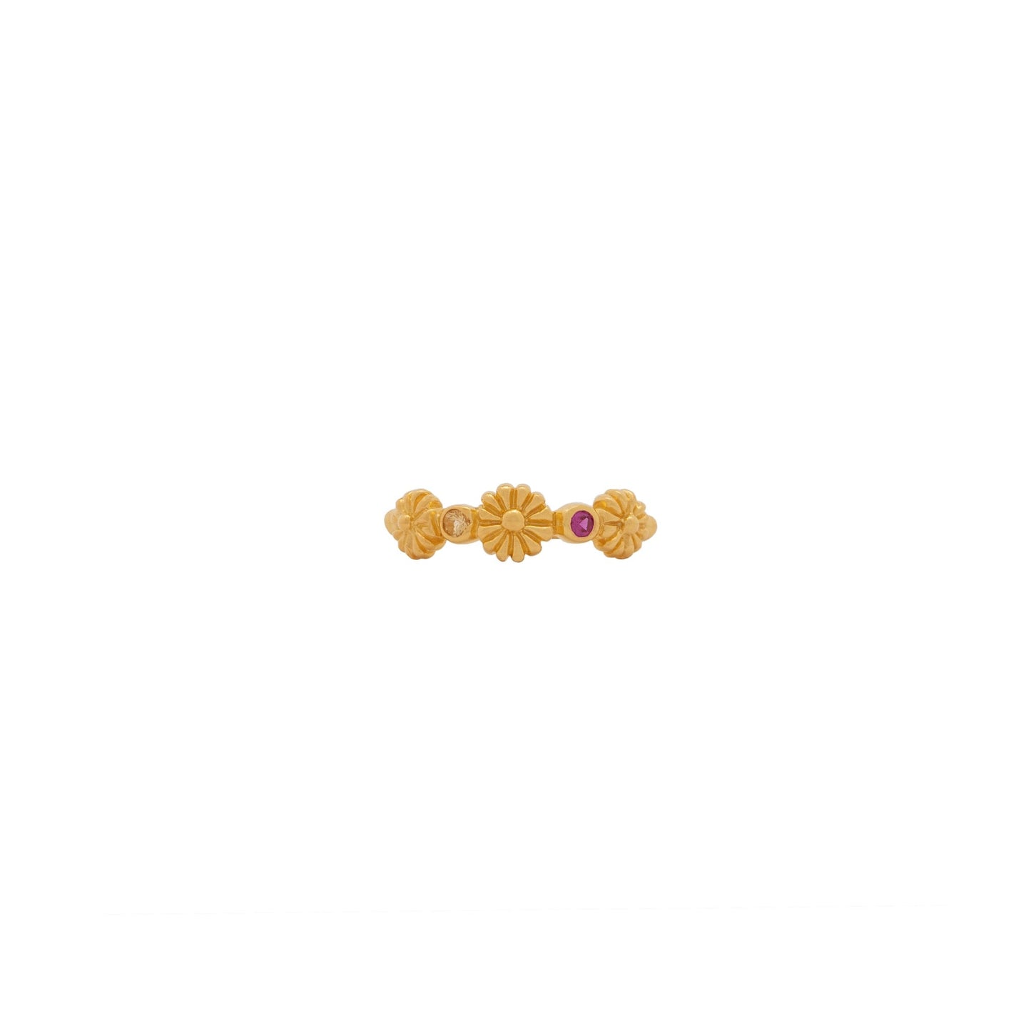 Mix Gem Daisy Chain Flower Ring - Hunt Of Hounds