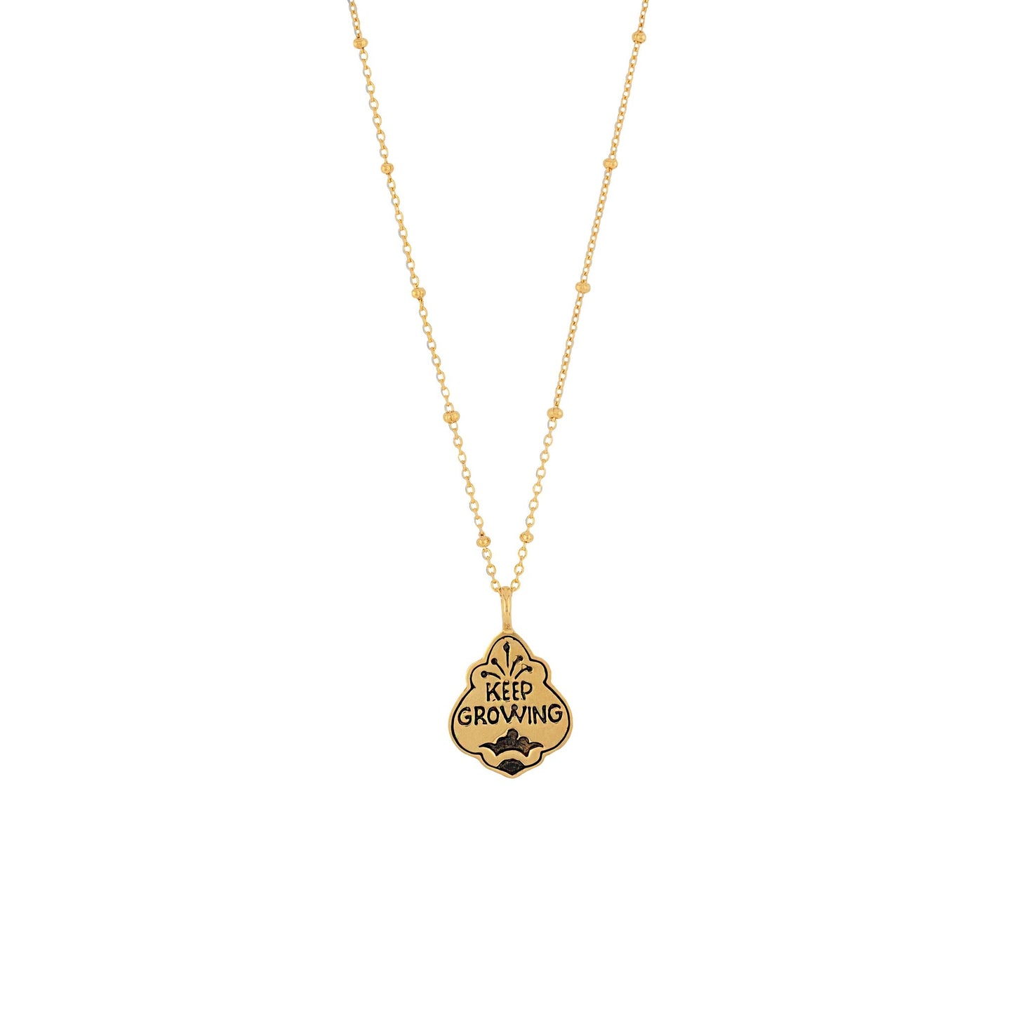 Double Sided Botanical Pendant with Keep Growing text - Hunt Of Hounds