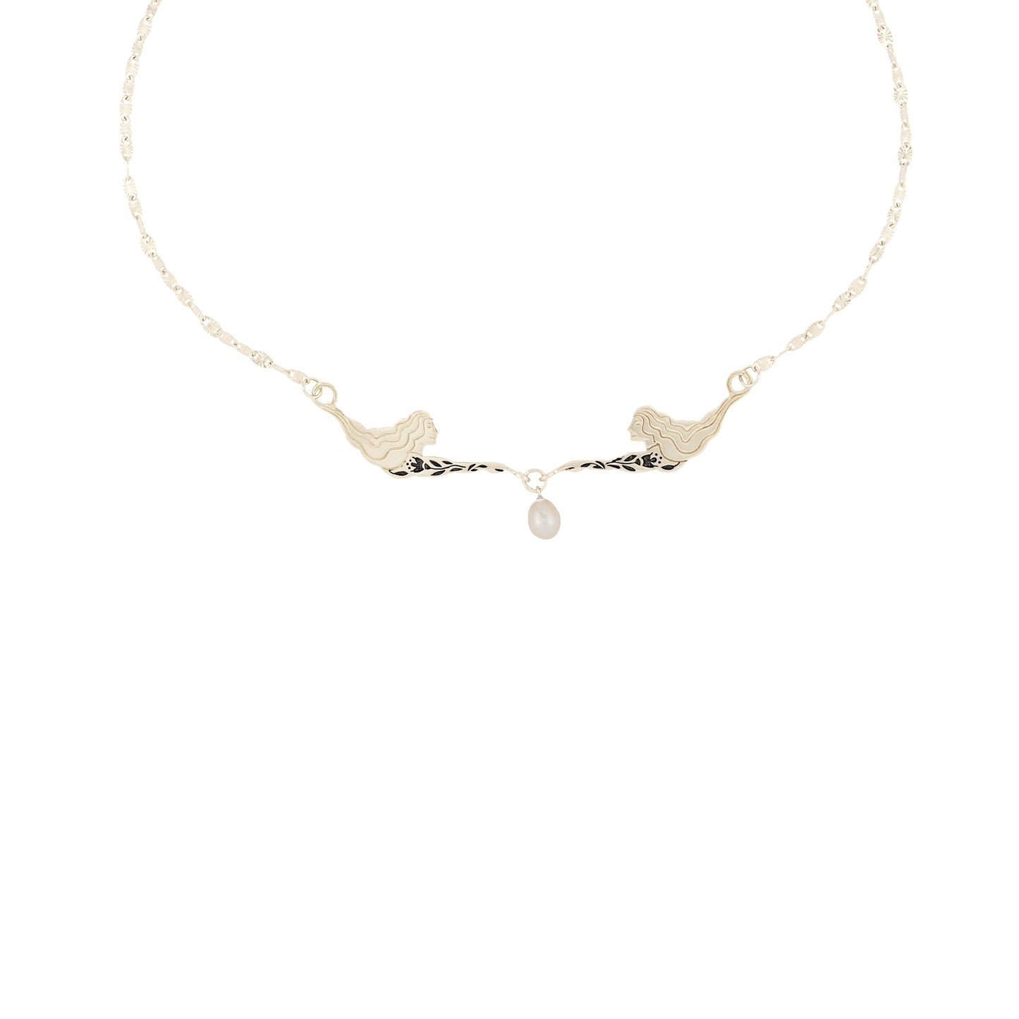 Nymph Female Figure Necklace with Pearl - Hunt Of Hounds