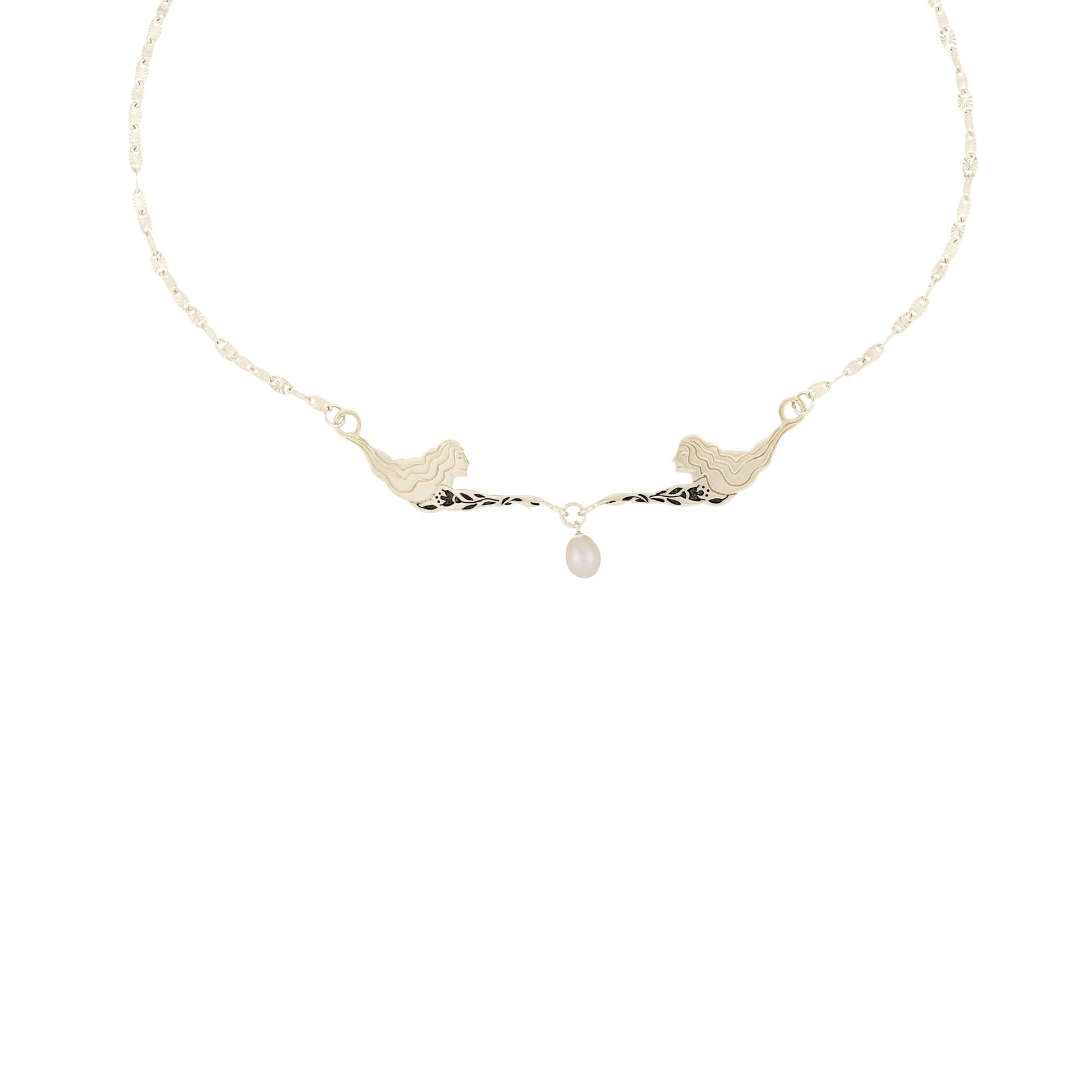 Nymph Female Figure Necklace with Pearl - Hunt Of Hounds