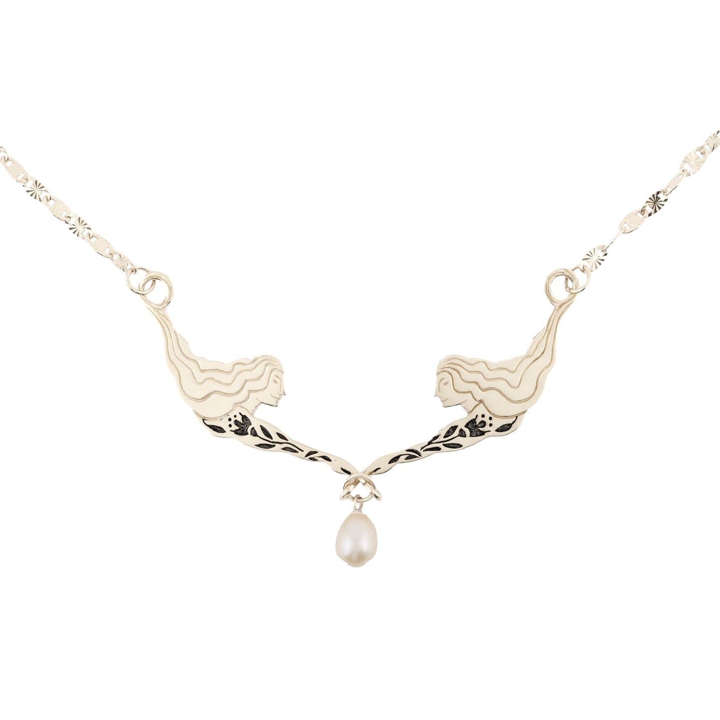 Nymph Female Figure Necklace with Pearl - Hunt Of Hounds