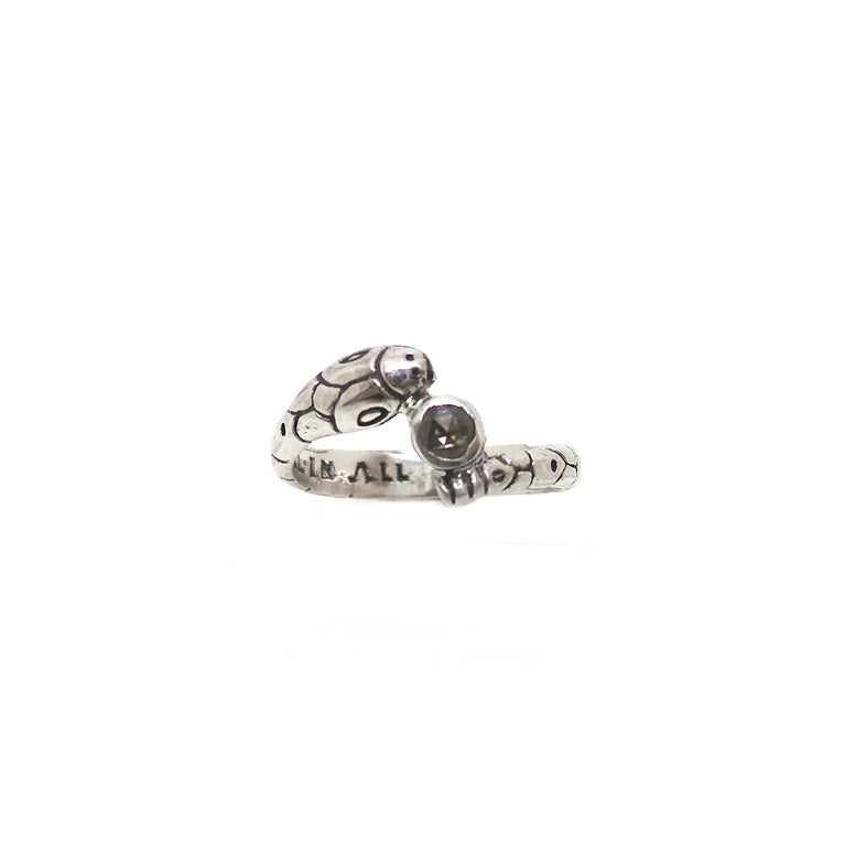 Eternal Serpent Ring with Grey Diamond