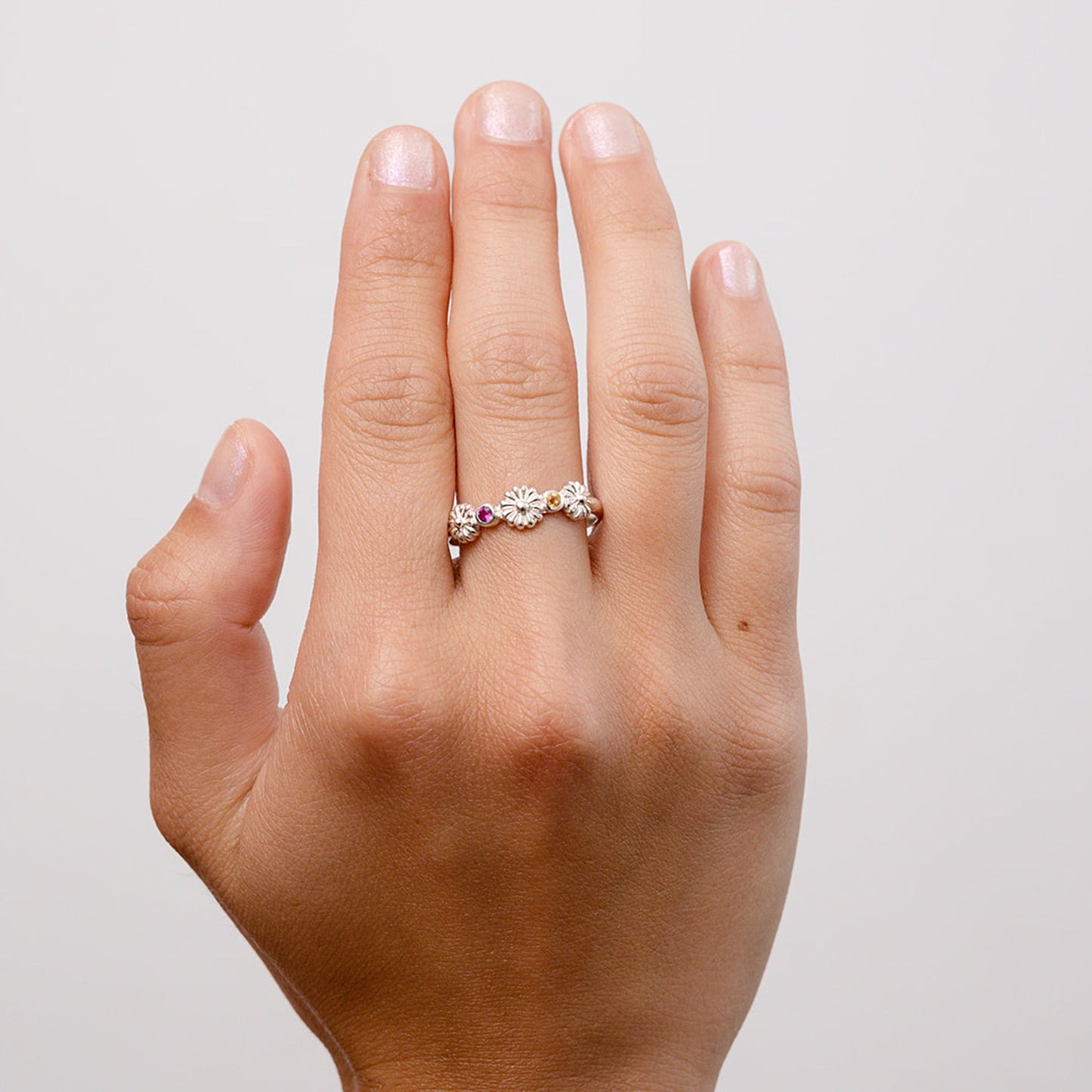 Mix Gem Daisy Chain Flower Ring - Hunt Of Hounds