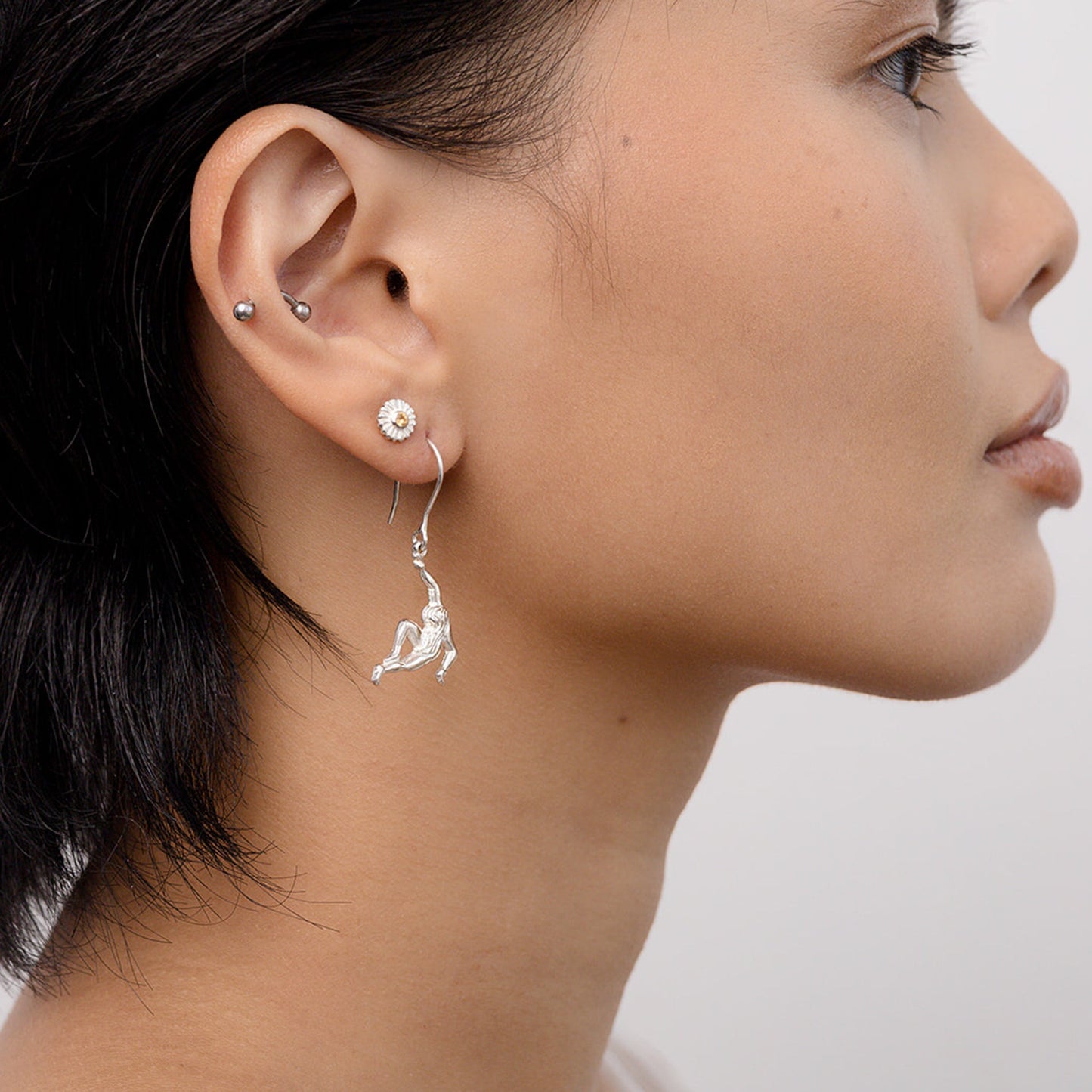 Female Dancing Figures Silver Earrings - Hunt Of Hounds