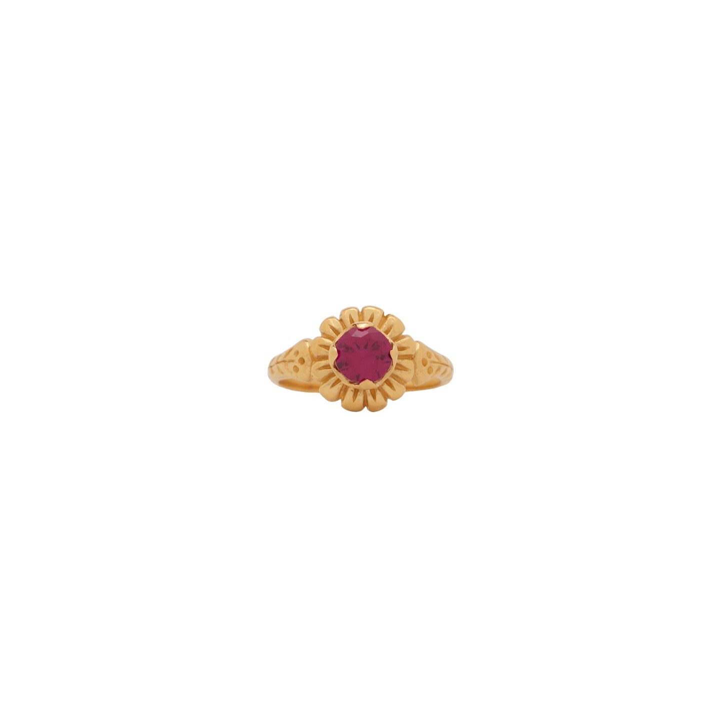 Flower Ring with Gemstone - Hunt Of Hounds