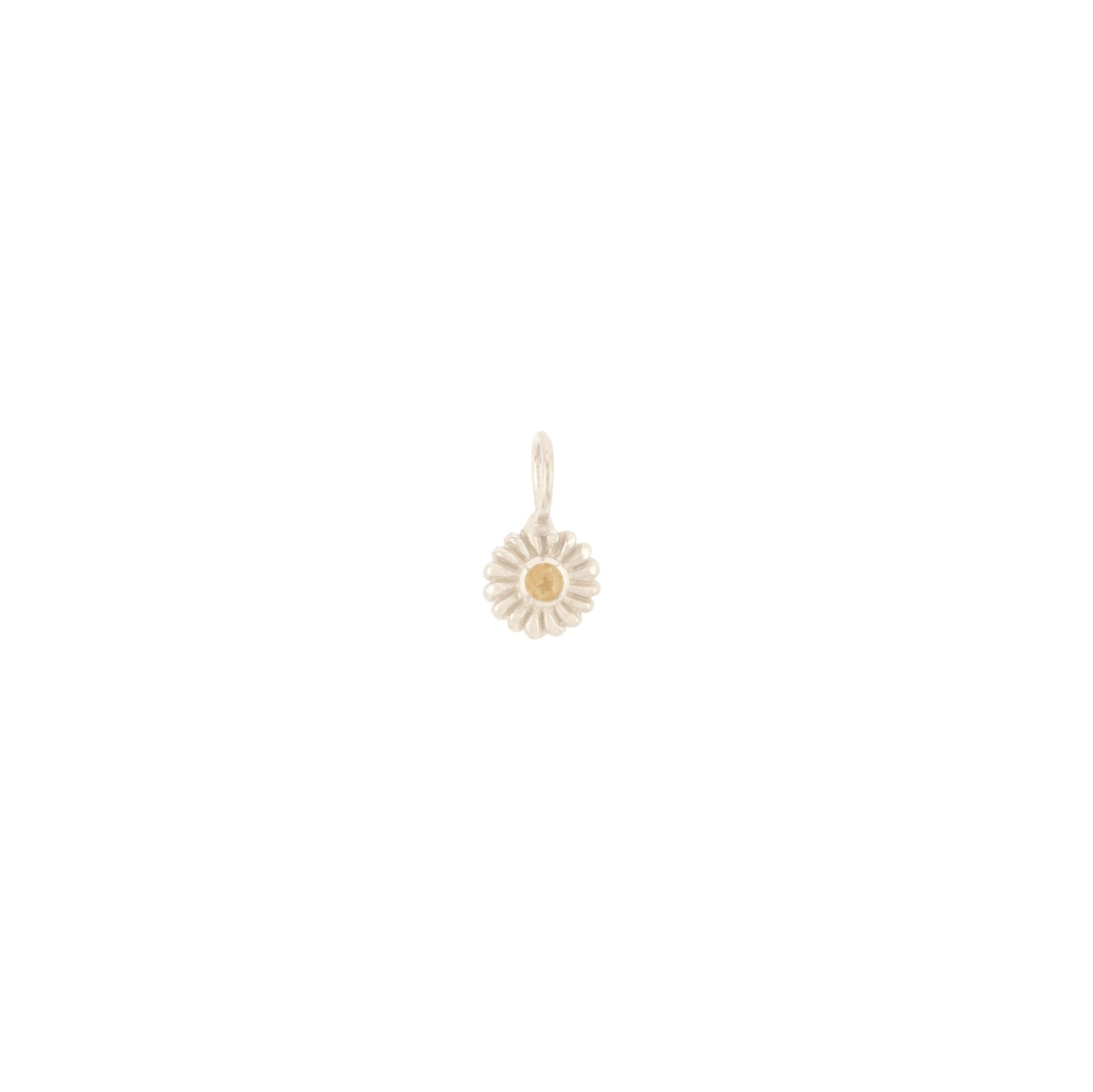 Silver Daisy Charm with Gemstone Centre - Hunt Of Hounds