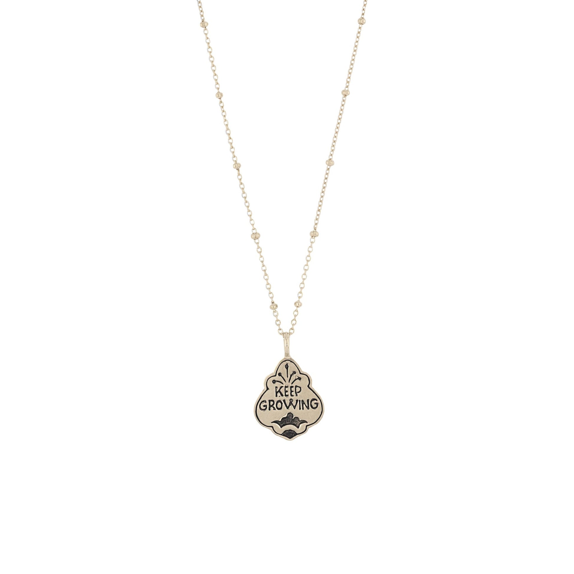 Double Sided Botanical Pendant with Keep Growing text - Hunt Of Hounds