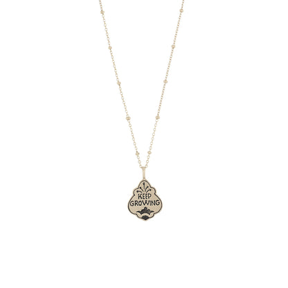 Double Sided Botanical Pendant with Keep Growing text - Hunt Of Hounds