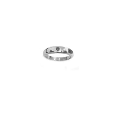 Hunt Of Hounds Diamond Initials Signet Ring in Silver